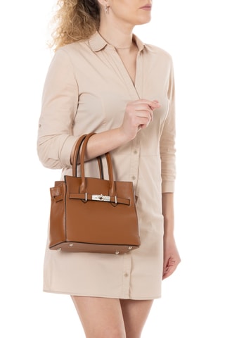Borsa a mano in pelle Fraccaroli - Marrone