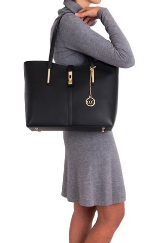 Shopping bag in pelle Como - Nero