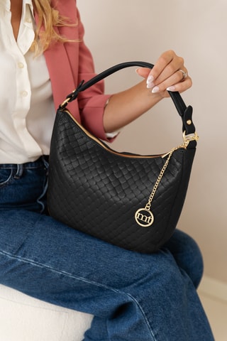 Borsa a mano in pelle Cabrini - Nero