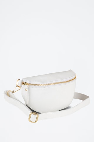 Borsa a tracolla in pelle Perugino - Bianco