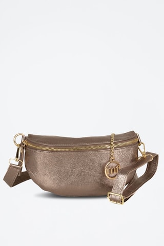 Borsa a tracolla in pelle Perugino - Beige e dorato