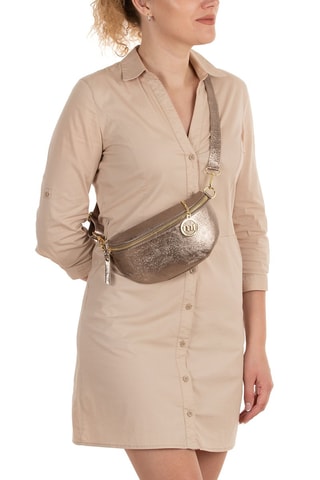 Borsa a tracolla in pelle Perugino - Beige e dorato
