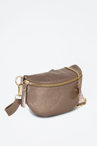Borsa a tracolla in pelle Perugino - Beige e dorato