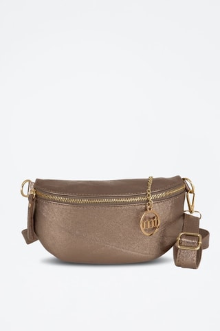 Borsa a tracolla in pelle Perugino - Beige e dorato