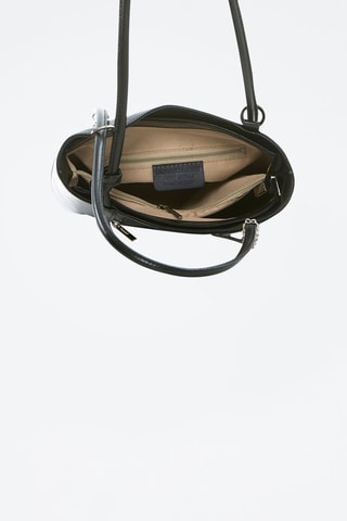 Shopping bag in pelle Lamone - Argentato e nero