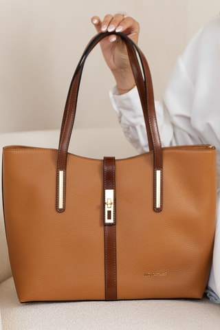 Shopping bag in pelle Gaffurio - Marrone