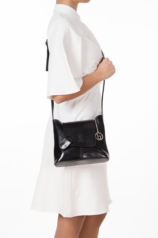 Sac bandoulière en cuir Pomarance - Noir