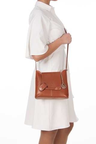 Sac bandoulière en cuir Pomarance - Marron