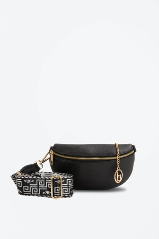 Sac bandoulière en cuir Irpino  - Noir