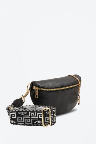 Sac bandoulière en cuir Irpino  - Noir