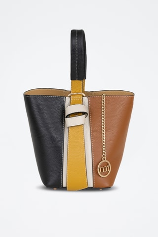 Borsa a secchiello e pochette in pelle Inama - Nero