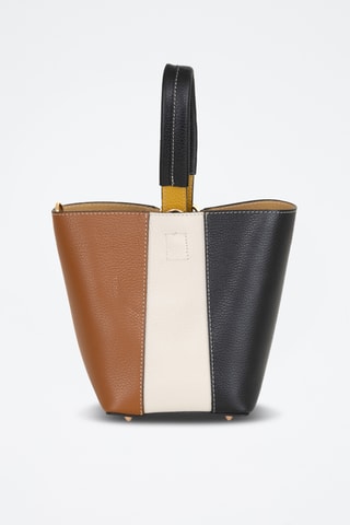 Borsa a secchiello e pochette in pelle Inama - Nero