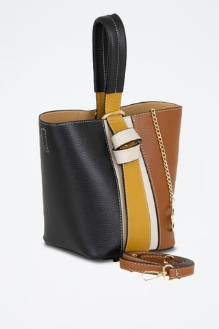Borsa a secchiello e pochette in pelle Inama - Nero