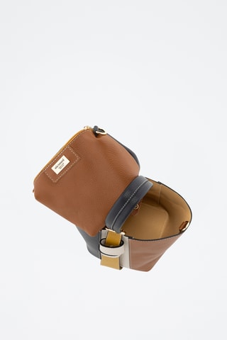 Borsa a secchiello e pochette in pelle Inama - Nero