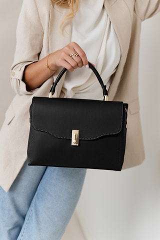Borsa a mano in pelle - Nero