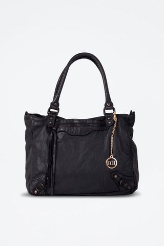 Shopping bag in pelle Comasina - Nero
