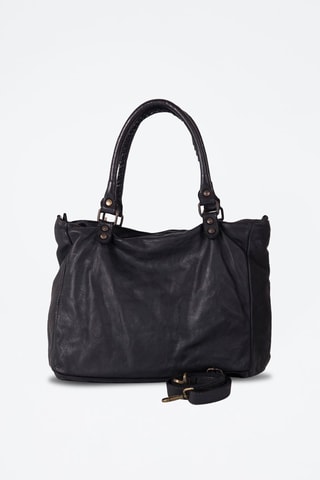 Shopping bag in pelle Comasina - Nero