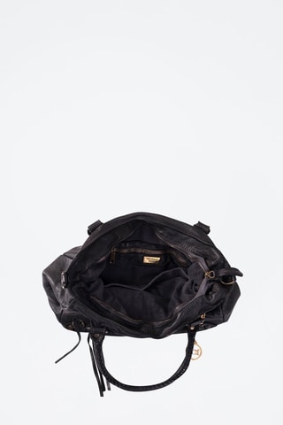 Shopping bag in pelle Comasina - Nero