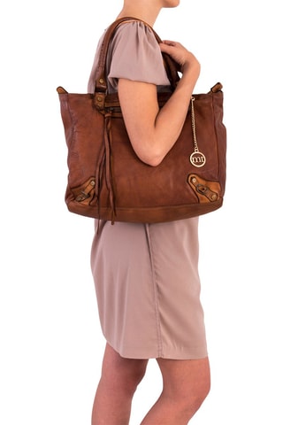 Shopping bag in pelle Comasina - Marrone