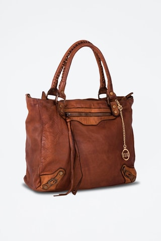 Shopping bag in pelle Comasina - Marrone