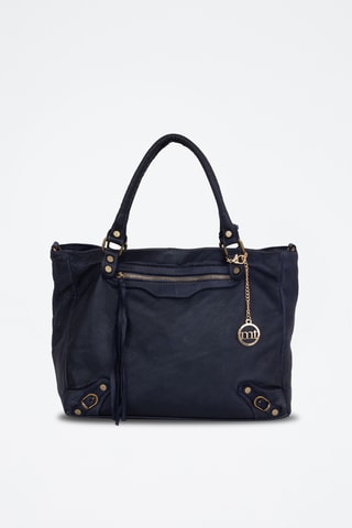 Shopping bag in pelle Comasina - Blu