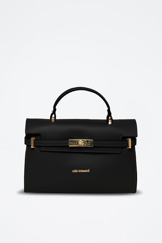 Borsa a mano in pelle Venosta - Nero