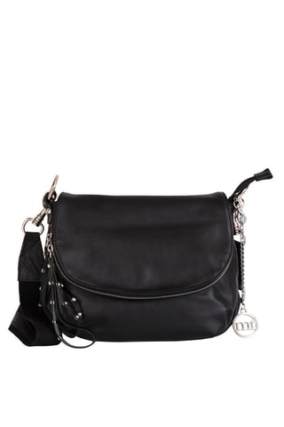 Borsa a tracolla in pelle Pontida - Nero