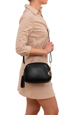 Sac bandoulière en cuir Gradisca - Noir et doré