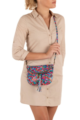 Borsa a tracolla in pelle Famagosta - Multicolore