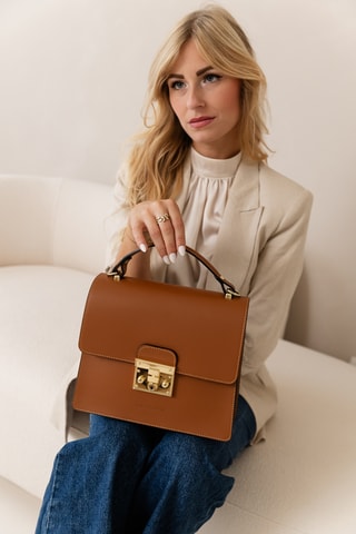 Borsa a mano in pelle - Marrone
