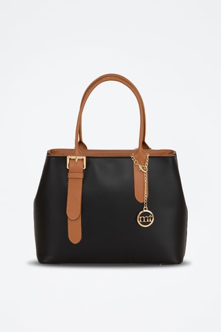 Borsa a mano in pelle Camerino - Nero e marrone