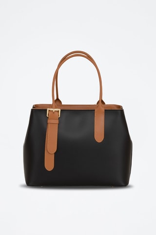 Borsa a mano in pelle Camerino - Nero e marrone