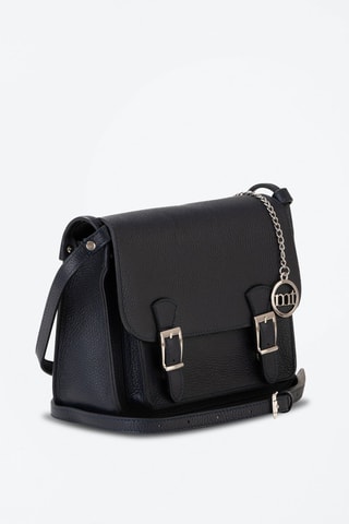 Sac bandoulière en cuir Ontani - Bleu et argenté