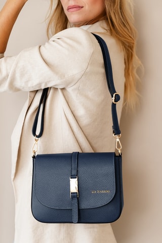 Sac bandoulière en cuir Follone - Bleu marine