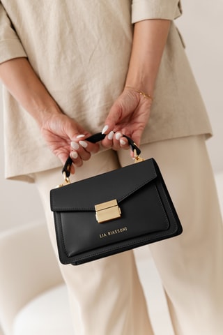 Borsa a mano in pelle - Nero