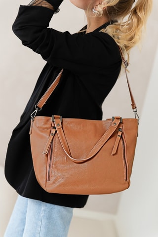 Sac bandoulière en cuir Alserio - Marron