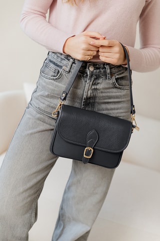 Sac bandoulière en cuir Madruzzo - Noir