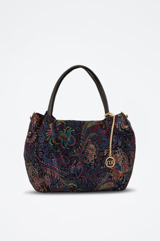 Borsa a mano in pelle Gonfalone - Nero