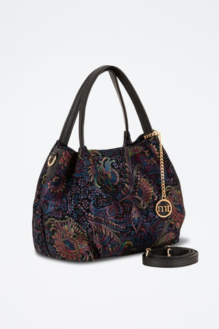 Borsa a mano in pelle Gonfalone - Nero