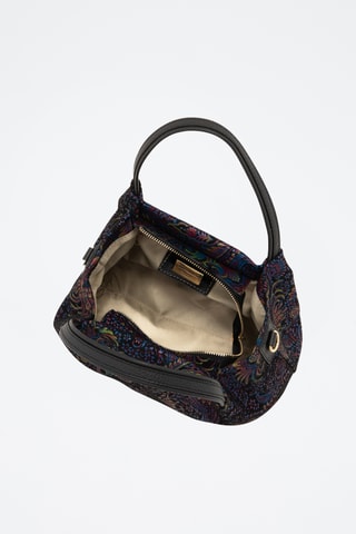 Borsa a mano in pelle Gonfalone - Nero