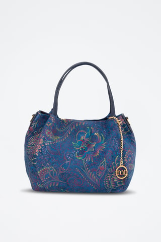 Borsa a mano in pelle Gonfalone - Blu