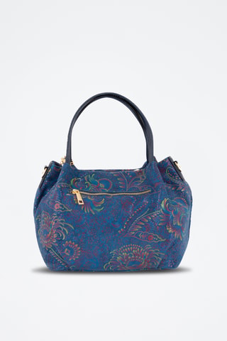 Borsa a mano in pelle Gonfalone - Blu