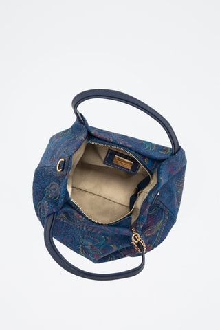 Borsa a mano in pelle Gonfalone - Blu