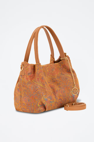 Borsa a mano in pelle Gonfalone - Cammello