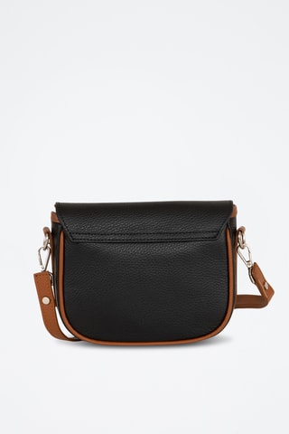 Sac bandoulière en cuir Neva - Marron et noir