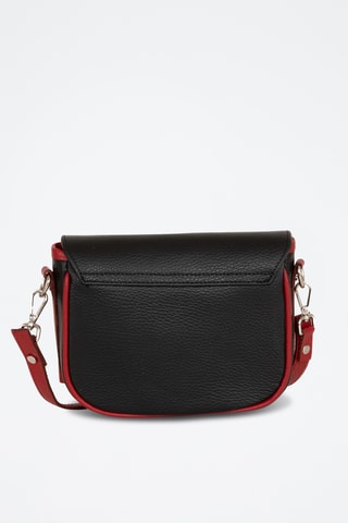 Sac bandoulière en cuir Neva - Noir et rouge