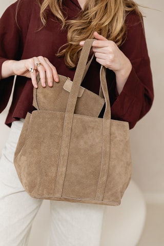 Shopping bag in pelle Belisario - Taupe