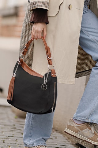 Borsa a mano in pelle Garga - Marrone e nero