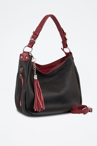Borsa a mano in pelle Garga - Nero e rosso
