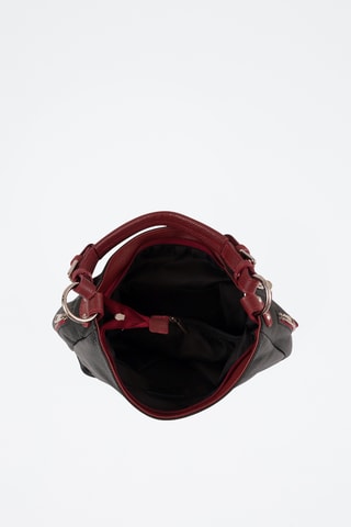 Borsa a mano in pelle Garga - Nero e rosso